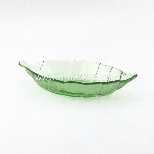Green Leaf Glass Dish plate